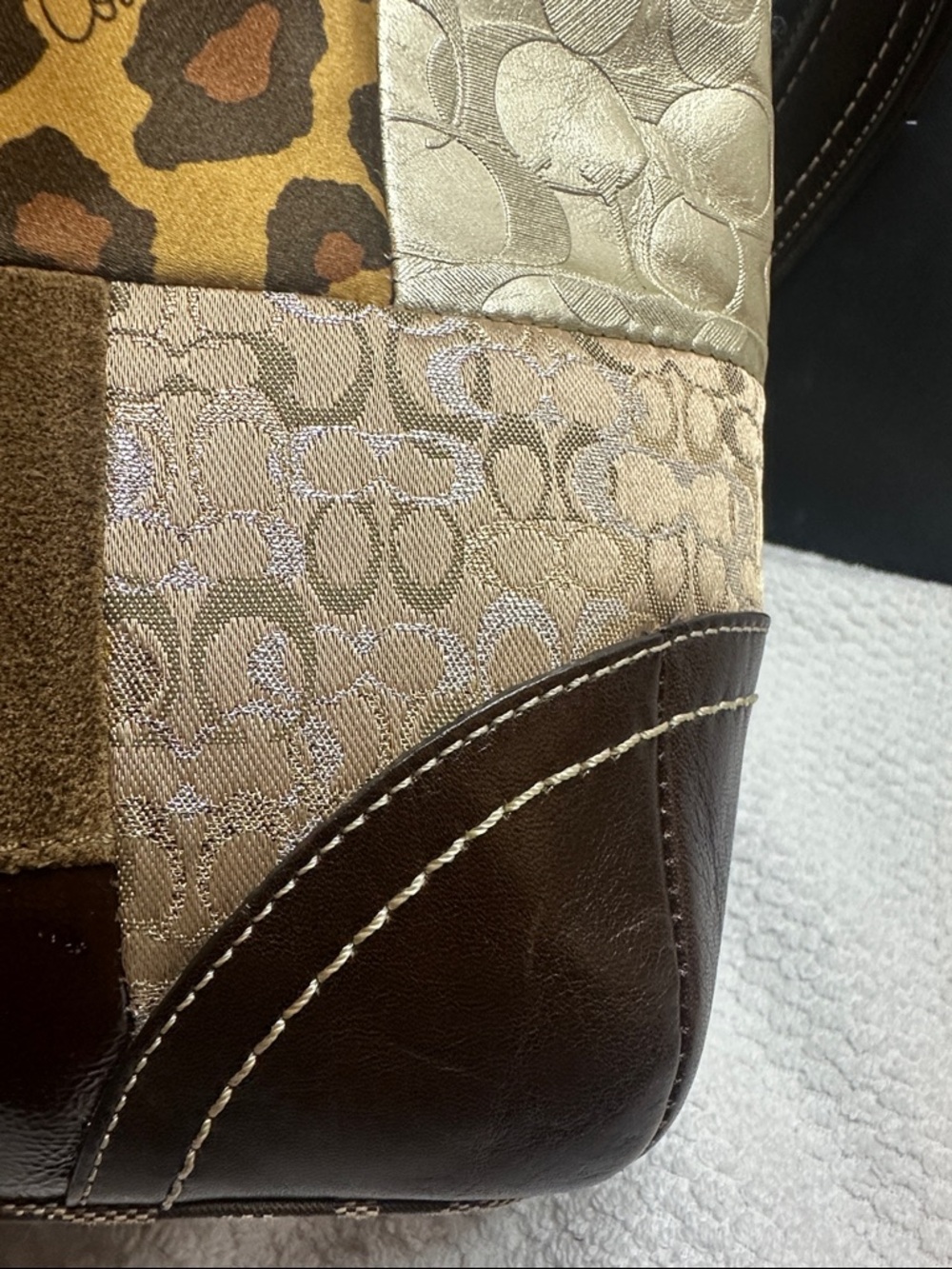 Coach 2008 Patchwork Leopard Accent Shoulder Bag in Brown, Tan, Gold - Picture 14 of 14